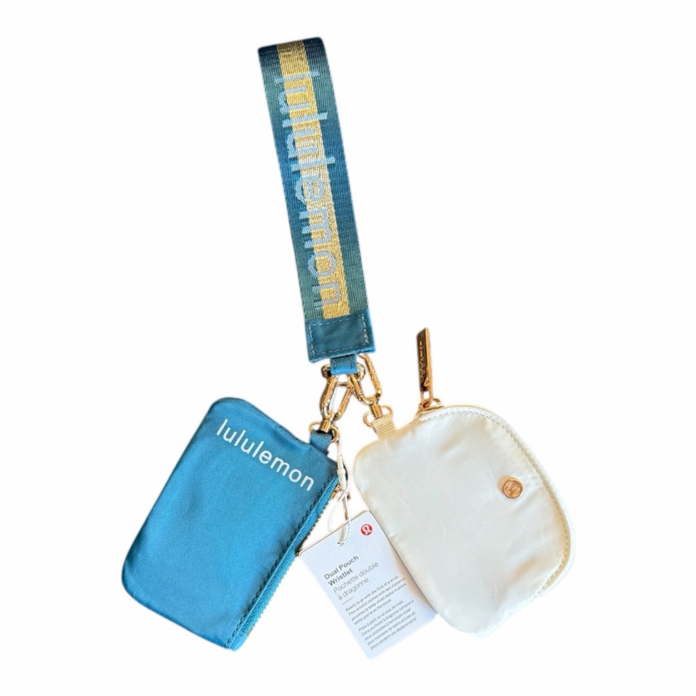 Lululemon Teal and Cream Wristlet Set
